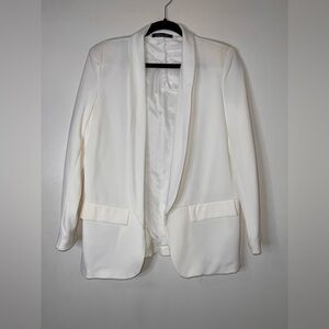 White Loose Collar Blazer